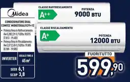 Unieuro Midea CONDIZIONATORE DUAL COMFEE' MIDKITDUALFCF9+12 offerta