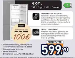 Unieuro Frigo con freezer Hotpoint offerta