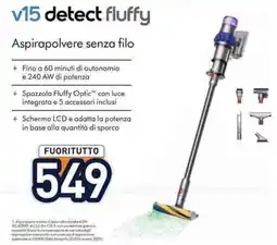 Unieuro v15 detect fluffy Aspirapolvere senza filo offerta