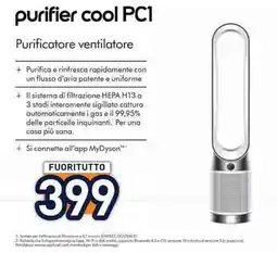 Unieuro Purificatore ventilatore purifier cool PC1 offerta