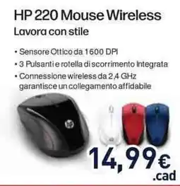 Unieuro HP 220 Mouse Wireless offerta