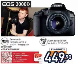 Unieuro Canon EOS 2000D offerta