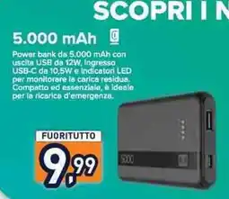 Unieuro Power bank 5.000 mAh offerta