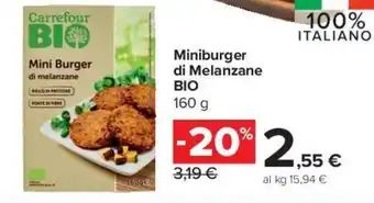 Carrefour BIO Mini Burger di melanzane