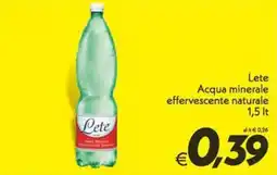 Iper Super Conveniente Lete Acqua minerale effervescente naturale offerta