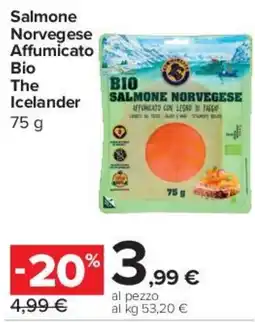 Carrefour Express Salmone Norvegese Affumicato Bio The Icelander offerta