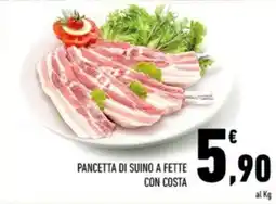Conad Margherita Pancetta di suino a fette con costa offerta