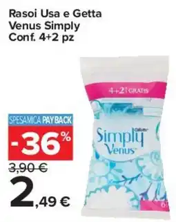 Carrefour Express Rasoi Usa e Getta Venus Simply offerta