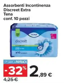 Carrefour Express Assorbenti Incontinenza Discreet Extra Tena offerta