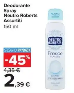 Carrefour Express Deodorante Spray Neutro Roberts offerta