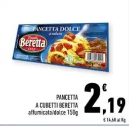 Conad Margherita Pancetta a cubetti Beretta offerta