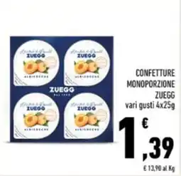 Conad Margherita Confettura monoporzione Zuegg offerta