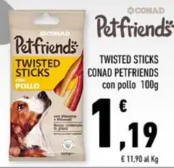 Conad Margherita Petfriends Twisted Sticks con pollo offerta