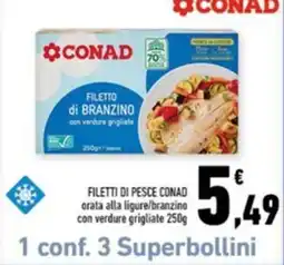 Conad Margherita Filetto di branzino con verdure grigliate offerta
