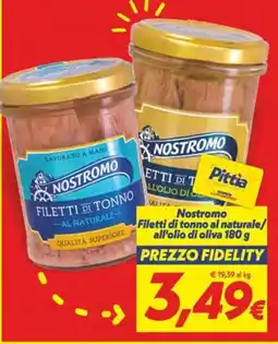 Iper Super Conveniente Nostromo Filetti di tonno al naturale offerta