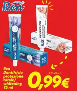 Iper Super Conveniente Ren Dentifricio protezione totale/whitening offerta
