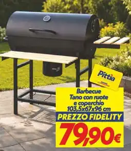 Iper Super Conveniente Barbecue Pittia Tano con ruote e coperchio offerta