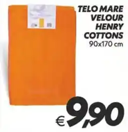 Iper Super Conveniente Telo mare velour Henry Cottons offerta