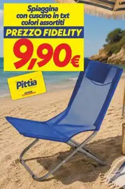 Iper Super Conveniente Spiaggina con cuscino in txt colori assortiti offerta
