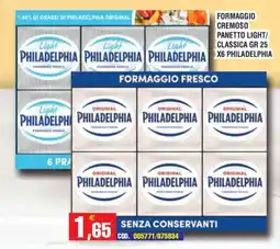 Immenso Cash Formaggio fresco Philadelphia offerta