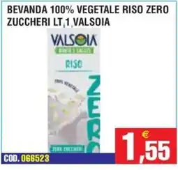 Immenso Cash Beveranda vegetale riso zero zuccheri Valsoia offerta
