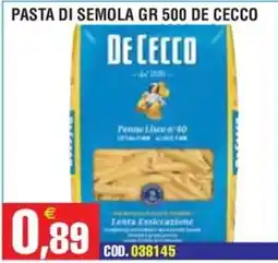 Immenso Cash Pasta di semola De Cecco offerta