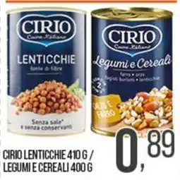 Cash pro Cirio lenticchie offerta