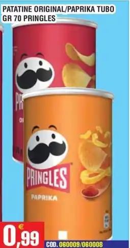 Immenso Cash Patatine original/paprika tubo Pringles offerta