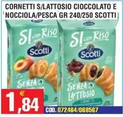Immenso Cash Cornetti s/lattosio cioccolato e nocciola/pesca Scotti offerta