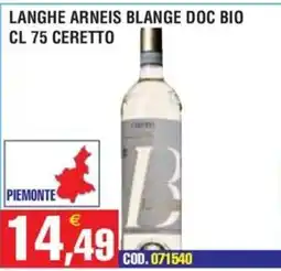 Immenso Cash Langhe Arneis Blange Doc Bio Ceretto offerta