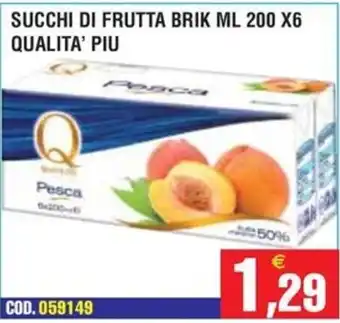 Immenso Cash Succhi di frutta Brik Pesca offerta