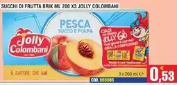 Immenso Cash Pesca succo e polpa Jolly Colombani offerta