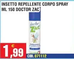 Immenso Cash Insetto repellente corpo spray doctor Zac offerta