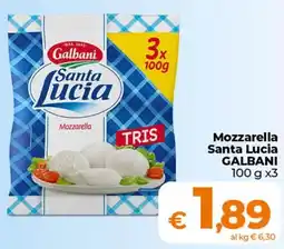 Ipercoop Radenza Mozzarella Santa Lucia Galbani offerta