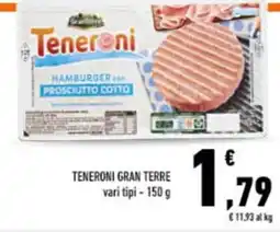 Conad City Teneroni hamburger con prosciutto cotto offerta