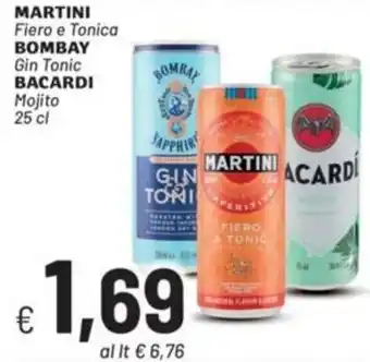 Sisa Martini Fiero e Tonico, Bombay Gin Tonic e Bacardí Mojito 25cl offerta