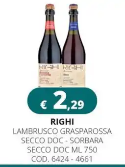 Altasfera Righi Lambrusco Grasparossa offerta