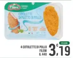 La Mimosa Supermercati Cotolette di pollo Fileni offerta
