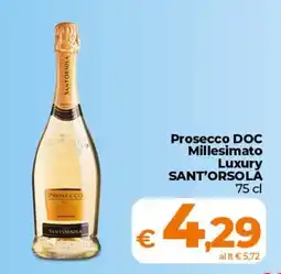 Ipercoop Radenza Prosecco DOC Millesimato Luxury Sant'Orsola offerta