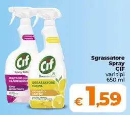 Ipercoop Radenza Sgrassatore Spray CIF offerta