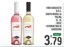 La Mimosa Supermercati Vino Aragosta D.O.C. Santa Maria La Palma - Rosé - Vermentino di Sardegna offerta