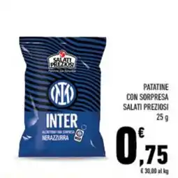Conad City Patatine con sorpresa Salati Preziosi Inter offerta