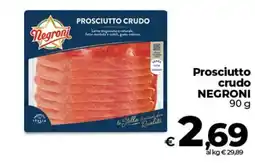 Ipercoop Radenza Prosciutto crudo Negroni offerta