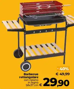 Ipercoop Radenza Barbecue rettangolare con ripiano in legno offerta