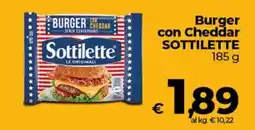 Ipercoop Radenza Burger con Cheddar Sottilette offerta