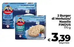 Ipercoop Radenza 2 Burger di Merluzzo/Nasello Findus offerta
