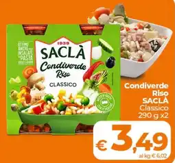 Ipercoop Radenza Condiverde Riso Classico Saclà offerta