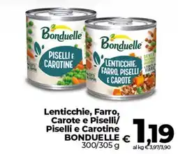 Ipercoop Radenza Lenticchie, Farro, Carote e Piselli/ Piselli e Carotine Bonduelle offerta