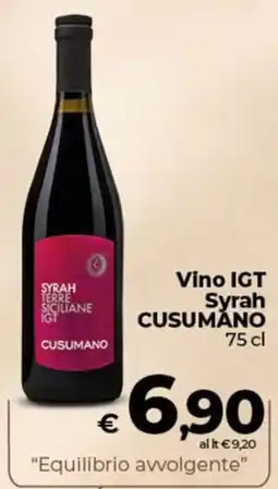 Ipercoop Radenza Vino IGT Syrah Cusumano offerta