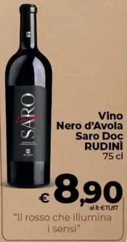 Ipercoop Radenza Vino Nero d'Avola Saro Doc offerta